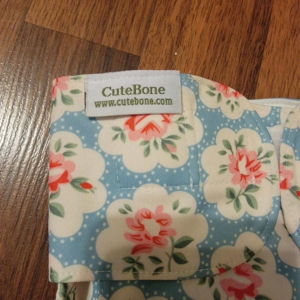 Cutebone Blue Floral Doggie Diaper - Size Small/Medium